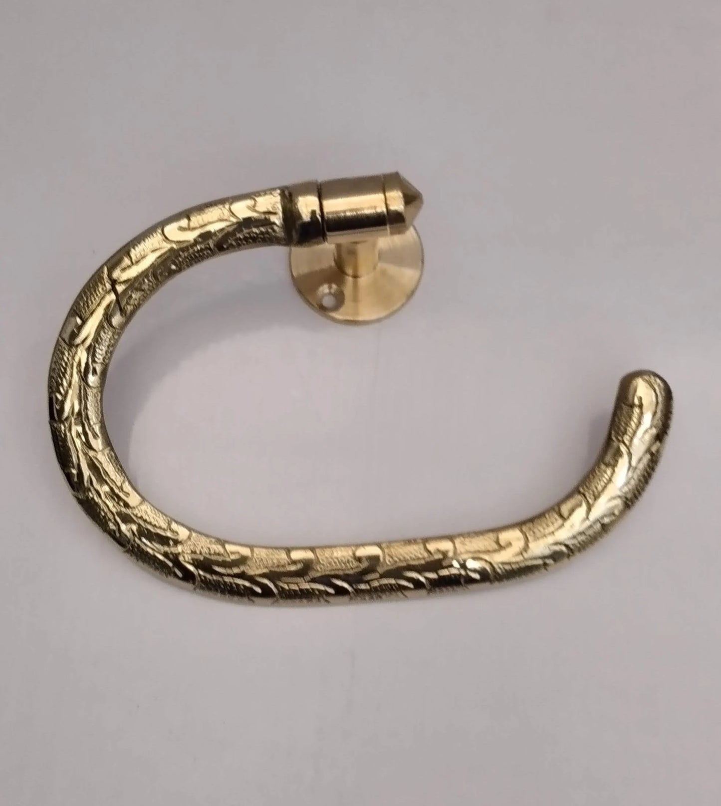 Handmade Brass Toilet Paper Holder, Engraved Unlacquered Brass Toilet Paper Holder, Brass Toilet Paper Holder