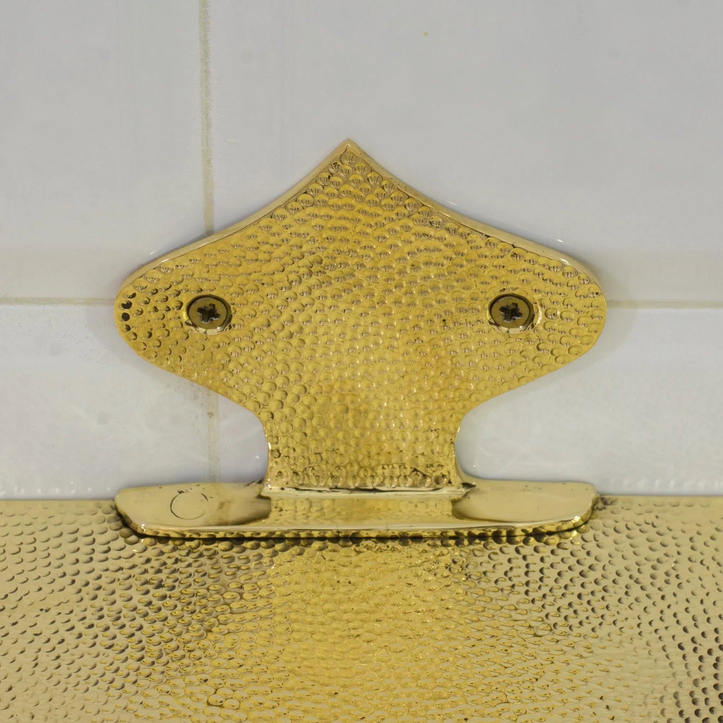 Hammered Solid Brass Floating Shelf, Bathroom Bottle Holder, Wall Mount Shelf Brass, Shampoo Hanger