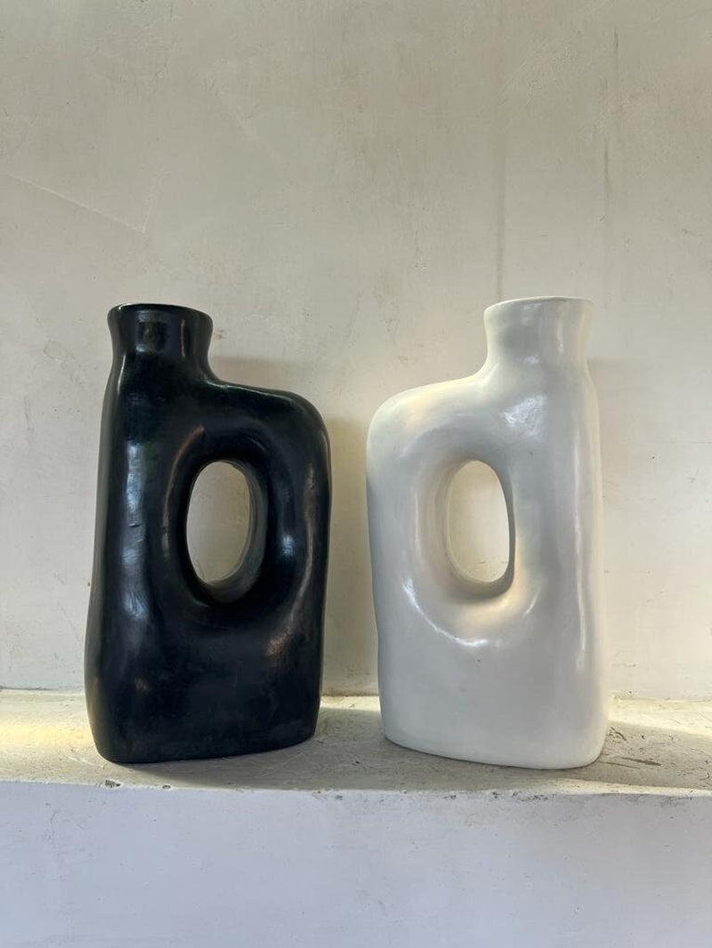 Terracotta Deco, Stucco Pottery Decoration, Natural Deco Black&White