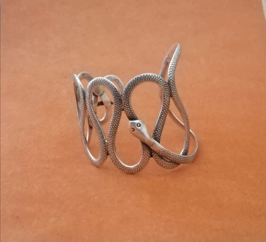 Elegant Sterling Silver Snake Cuff
