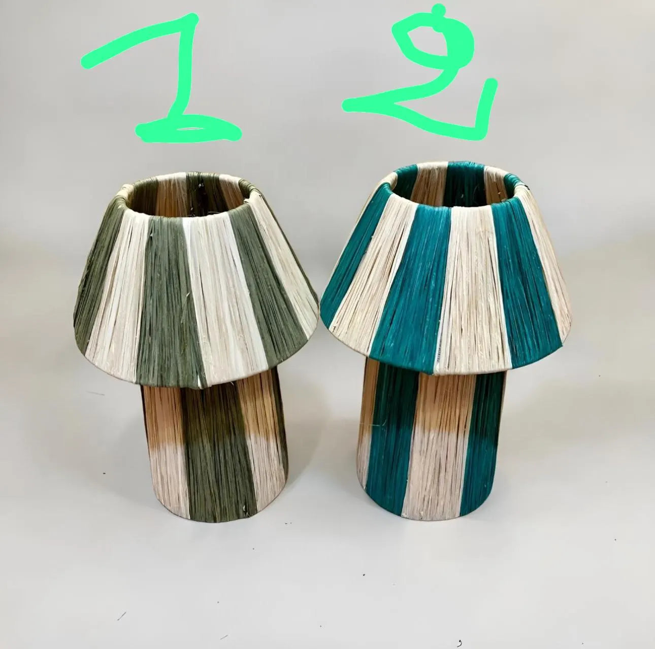 Raffia Lamp, Natural Raffia Lamp, Raffia Lampshade, TABLE LAMPSHADES Moroccan Handmade in Rattan