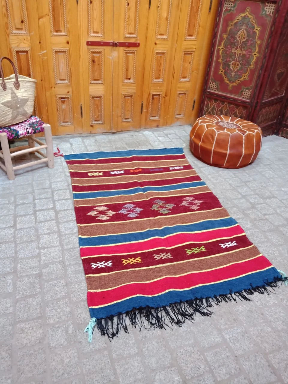 Cactus Silk Rug - Moroccan Cactus Silk Kilim Handmade .Cactus Silk Rug ,Sabra Carpet Berber Authentic Azilal Area Rug. Sabra Rug