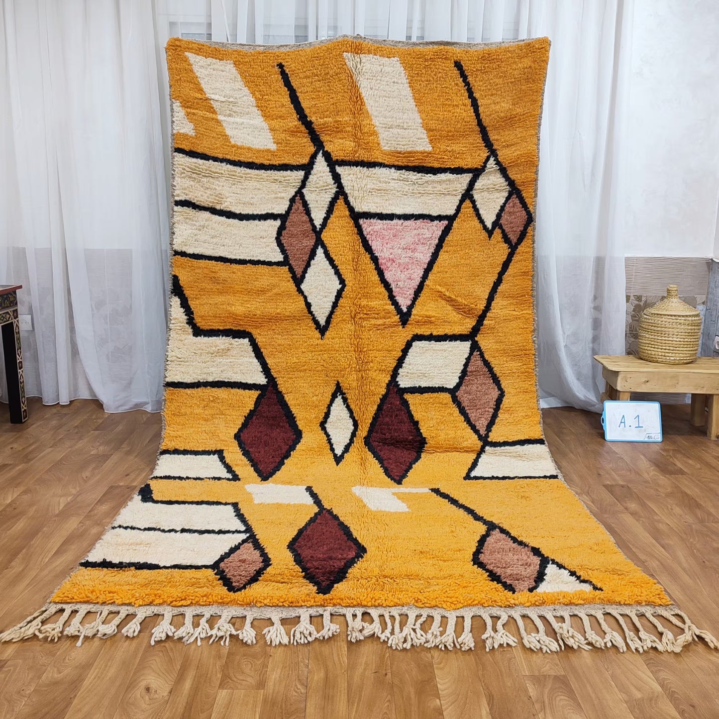 Authentic Moroccan Rug, Vibrant Boujaad Rug, Azilal Rug, Bright Colored Rug, Abstract Carpet, Handmade Rug, Bohemian Rug, Tapis Marocain