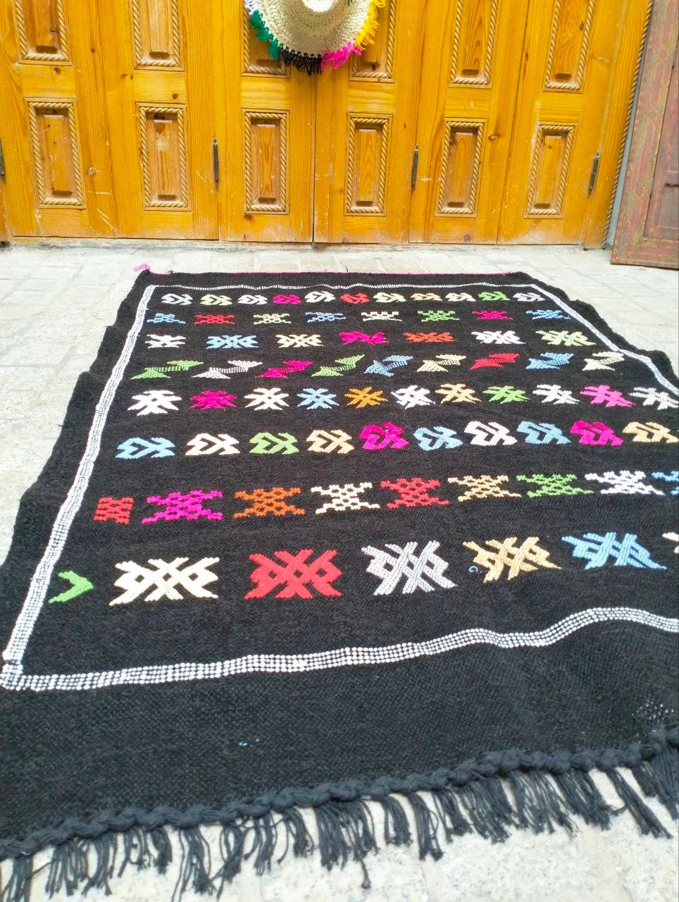 Cactus Silk Rug, Moroccan Cactus Silk Kilim Handmade .Cactus Silk Rug ,Sabra Carpet Berber Authentic Azilal Area Rug. Colorful Rug