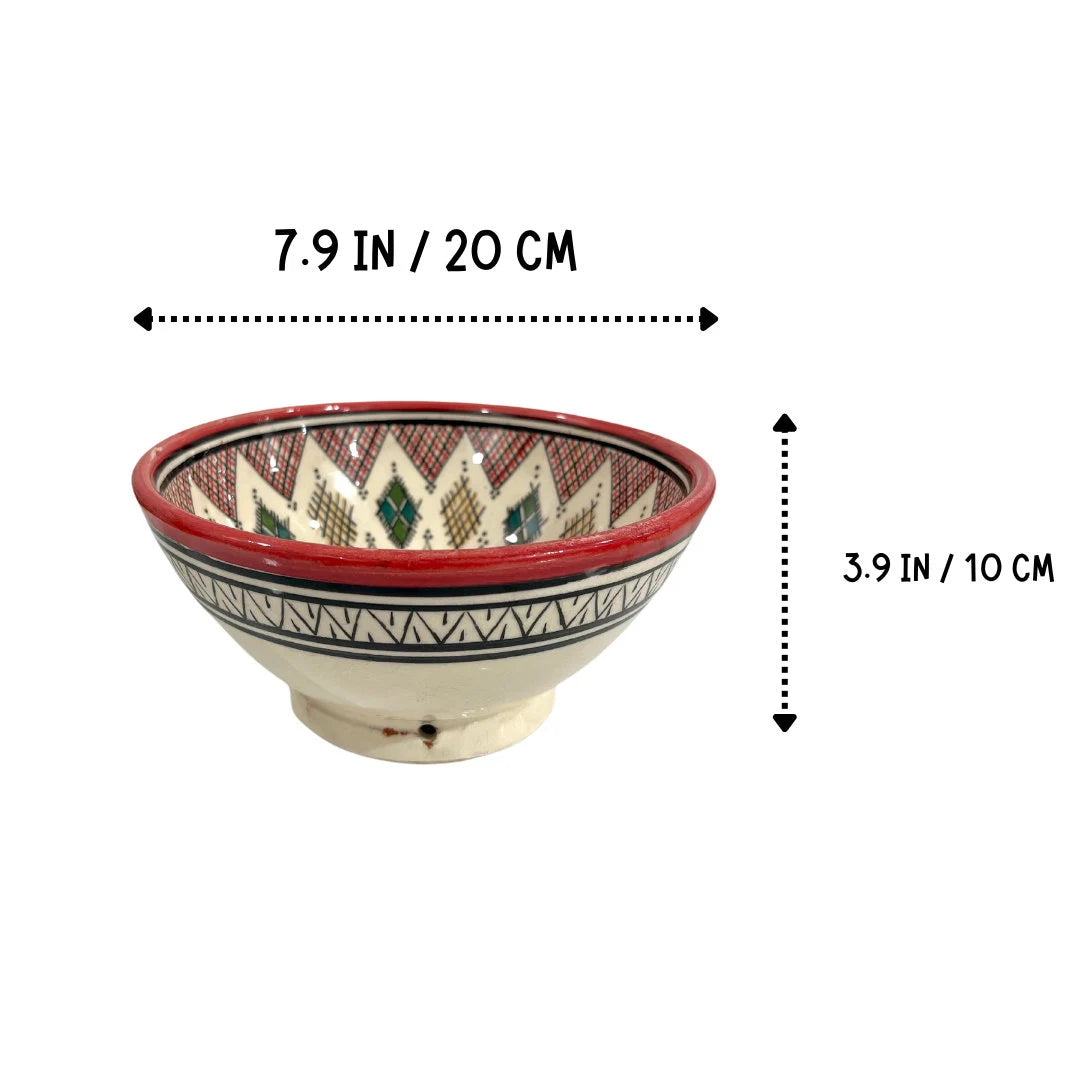 Moroccan Handmade Ceramic Salad Bowl | Hand Painted Moroccan Artisanal Bowl | Decorative Bowl | Ceramic Mixing Bowls | Ceramic Serving Bowls
