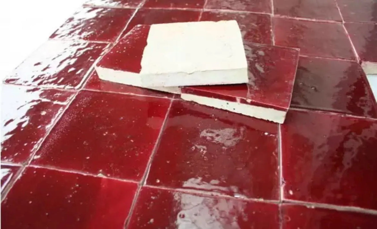 Floor Tiles Wine Red Glazed 10 X 10 Cm Floor Tiles Kitchen Bathroom Old Building