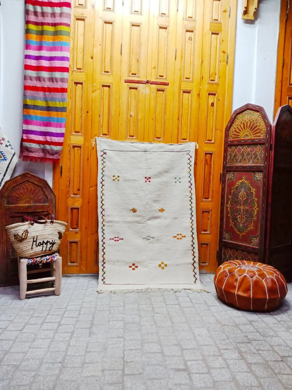 Moroccan Akhnif Rug 3×5 Ft . Moroccan Berber Kilim, Handmade Wool Rug. Large Berber Rug, Area Rug