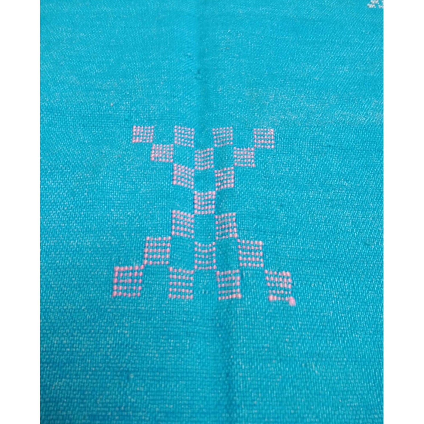 Moroccan Cactus Silk Rug, Handmade Sabra Cactus Rug, Berber Sabra Rug ,Authentic Azilal Rug, Bleu Cactus Silk ,Bohemian Rug