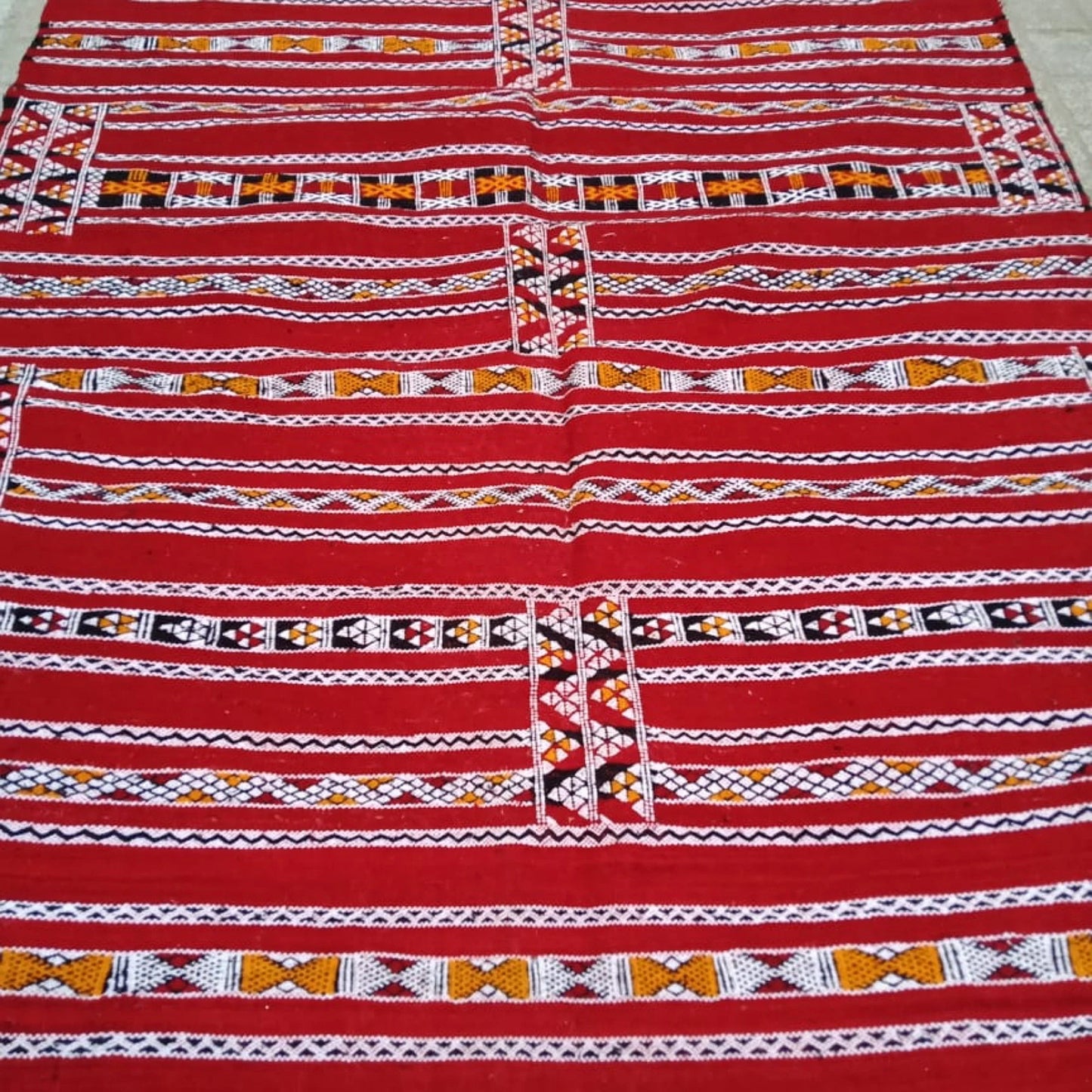 Moroccan Kilim 4×6 Ft. Red Rug, Moroccan Berber Rug, Handmade Natural Wool Rug. Berber Kilim, Authentic Azilal