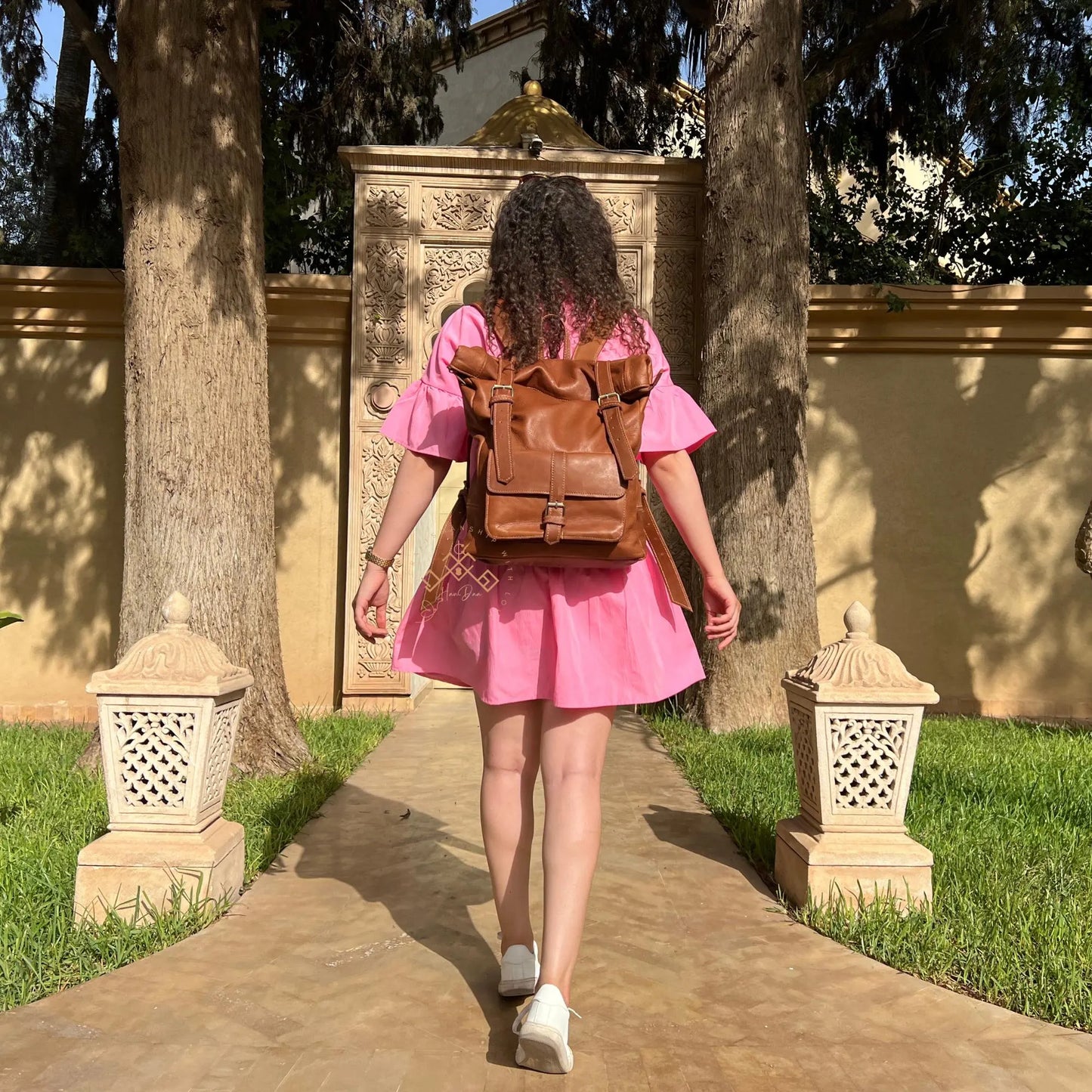 Moroccan Roll Top Leather Backpack for Men & Women | Leather Trekking Travel Backpack Rucksack | Fashion Leather Gift Backpacks
