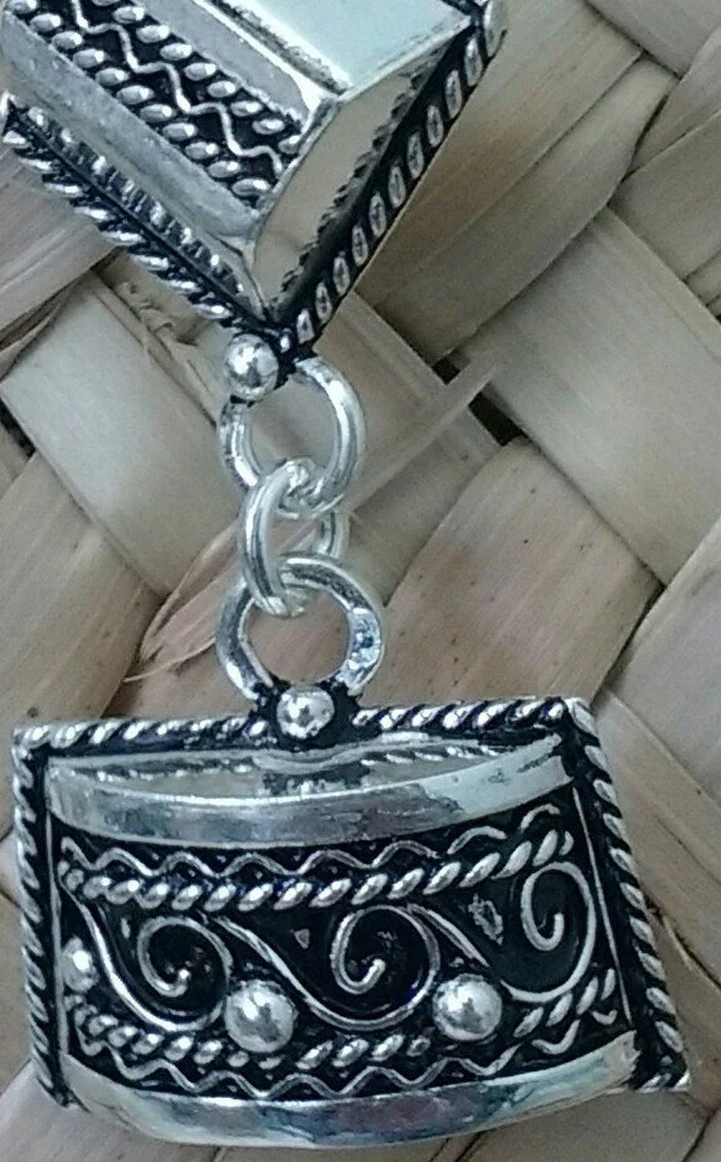 Berber Silver Earrings, Geometric Drop Style, Moroccan