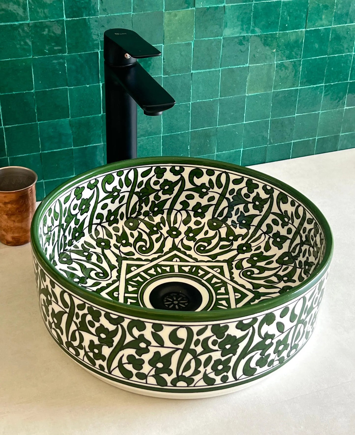 Antique Sink, Small Bathroom Sink, Moroccan Handmade Ceramic Basin, Hand Wash Basin, Free Gift INCLUDED