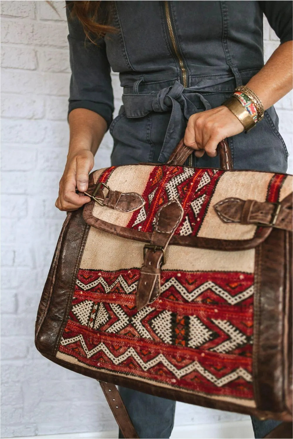 Kilim Duffle Bag, Leather Duffle Bag, Duffle Weekender Bag, Kilim Bag Clearance, Handmade Rug Bag, Duffle Boho Chic Bag, Weekender Bag Kilim
