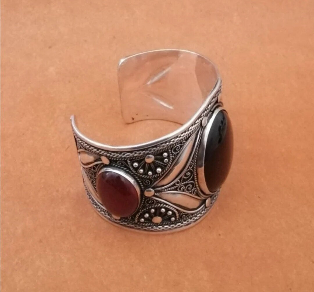 Modern Tuareg Style Large Cuff with Stones