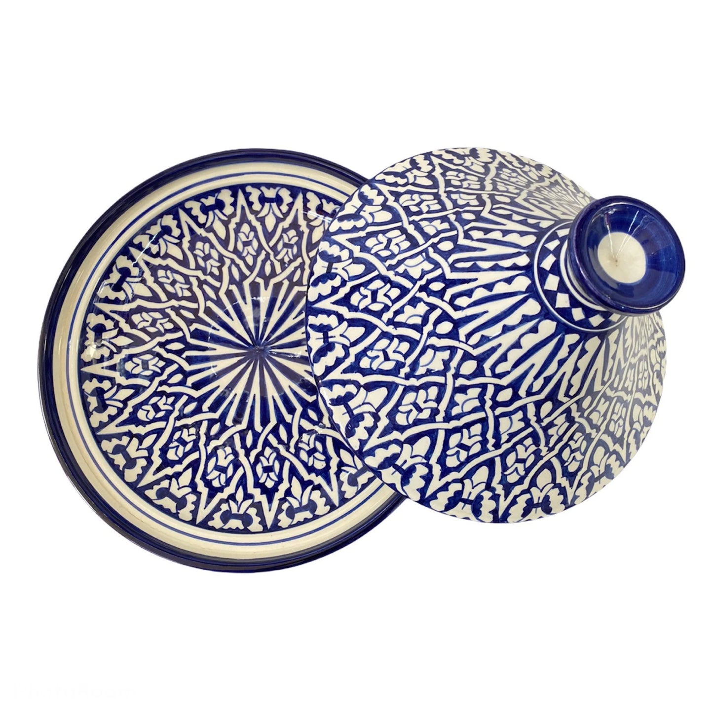 Handmade and Hand Painted Fes Ceramic Tagine Dish / Moroccan Tagine Dish / Tagine Dish for Serving Only.