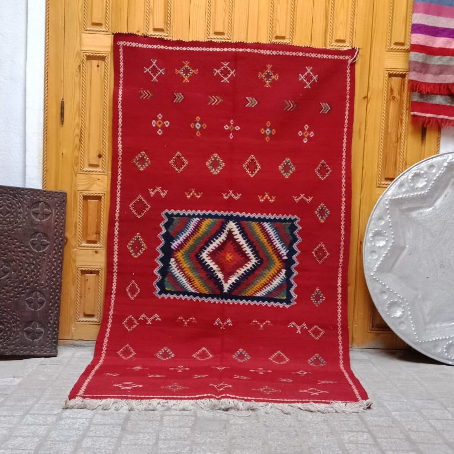 Moroccan Akhnif Rug, Berber Akhnif Kilkm, Handmade Wool Rug, Authentic Azilal