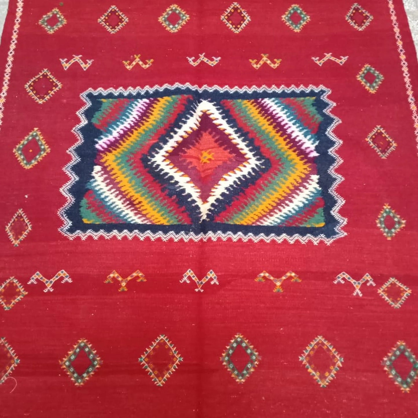 Moroccan Akhnif Rug, Berber Akhnif Kilkm, Handmade Wool Rug, Authentic Azilal