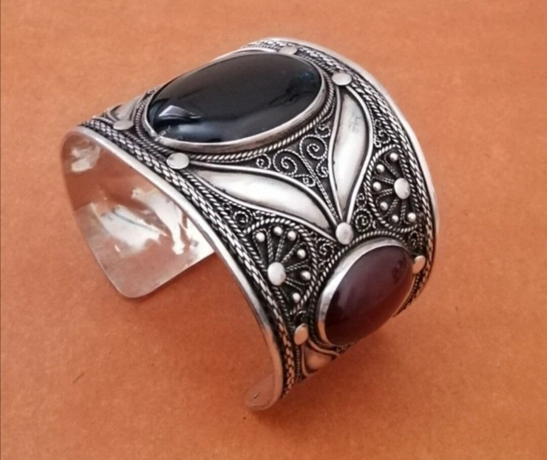 Modern Tuareg Style Large Cuff with Stones