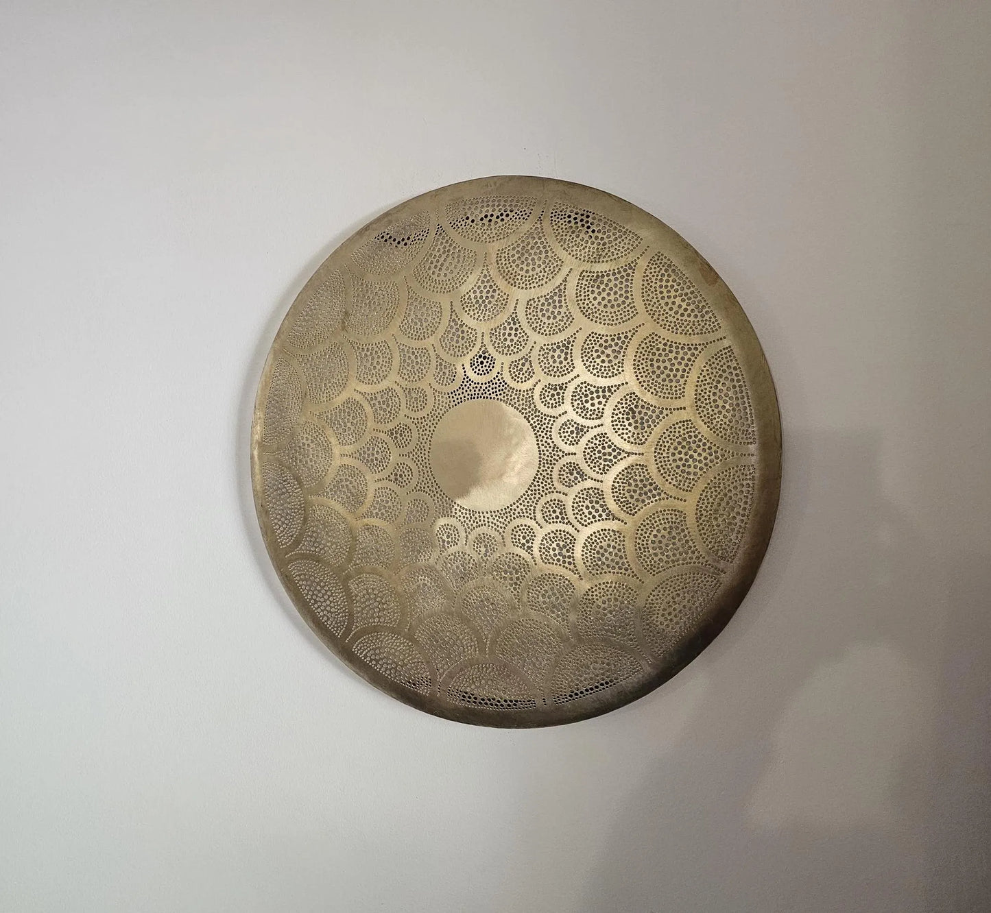Moroccan round Brass Wall Sconce, Brass Wall Lamp
