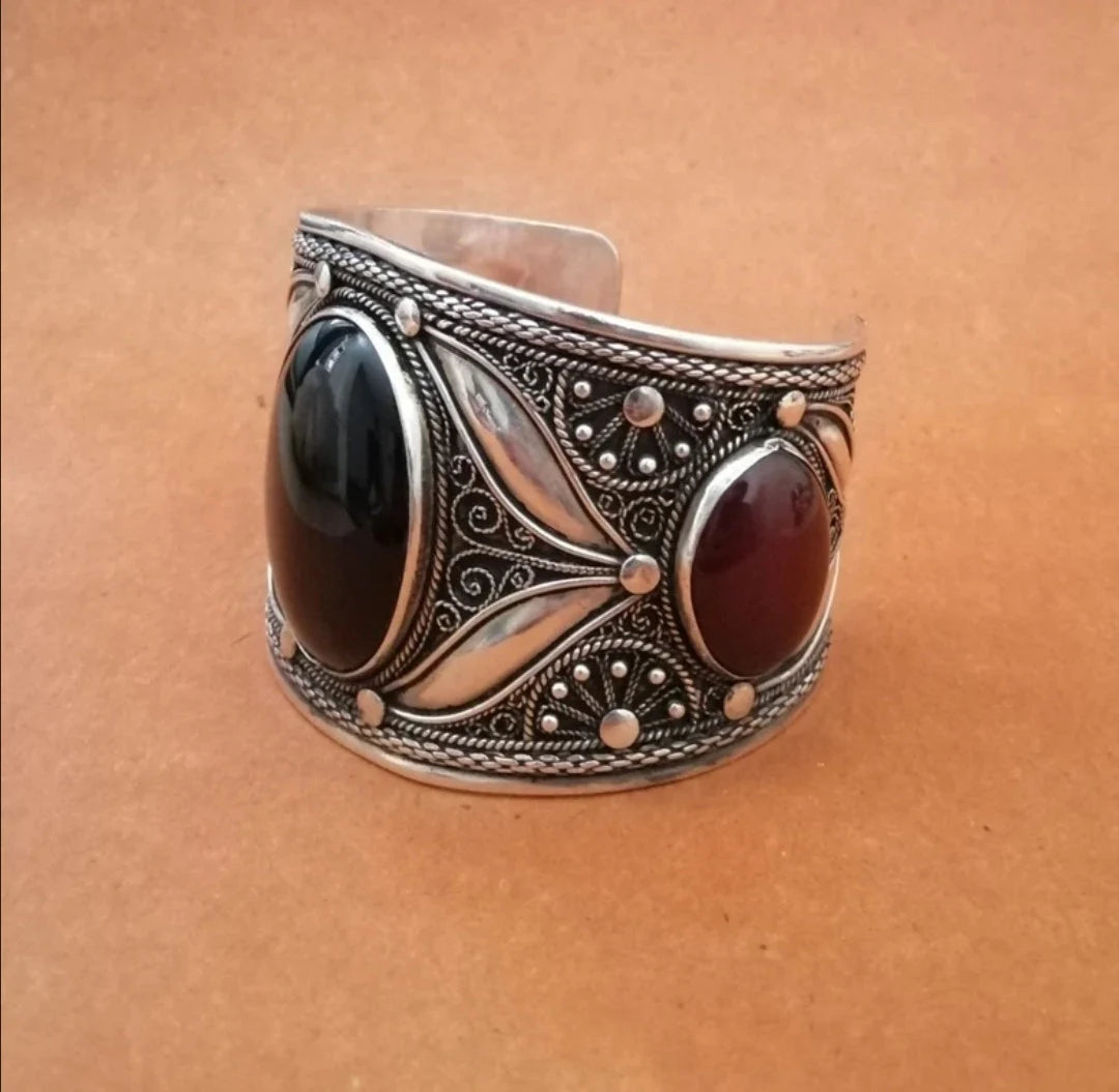 Modern Tuareg Style Large Cuff with Stones