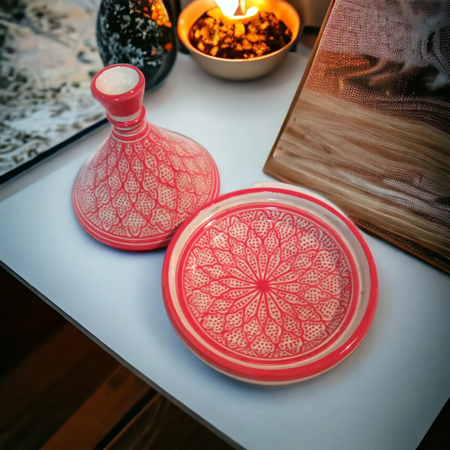 Handcrafted Ceramic Tagine Moroccan Elegance for Stylish Dining Vibrant Glazed Tagine Pink Tajine