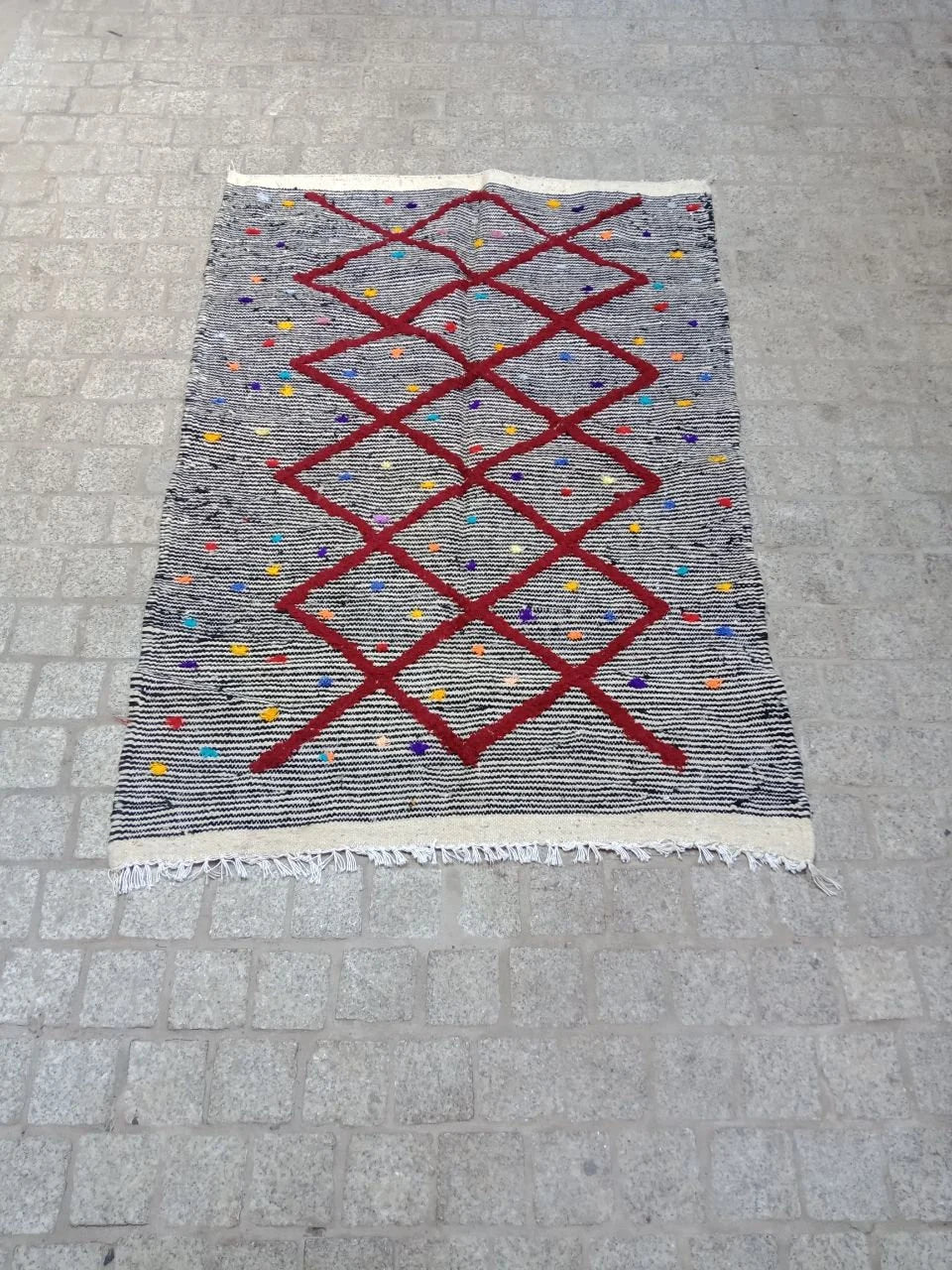Moroccan Zanafi Rug .Handmade Berber Wool Rug Authentic Azilal Carpet Area Rug - Vintage Berber Rug - Zanafi Rug