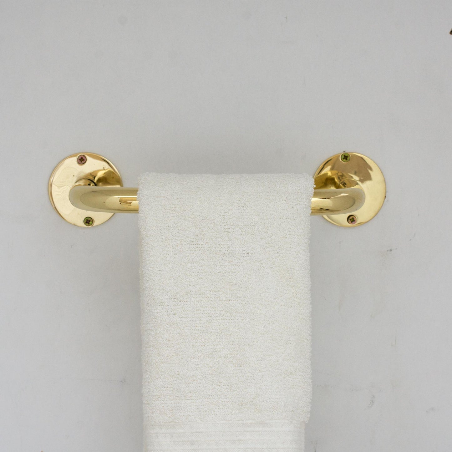 Unlacquered Brass Towel Holder, Bathroom Towel Bar, Wall Mount Towel Holder