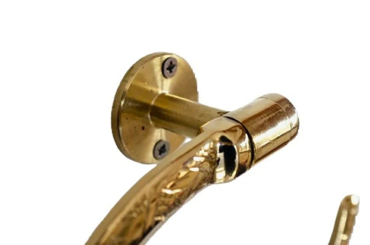 Handmade Brass Toilet Paper Holder, Engraved Unlacquered Brass Toilet Paper Holder, Brass Toilet Paper Holder