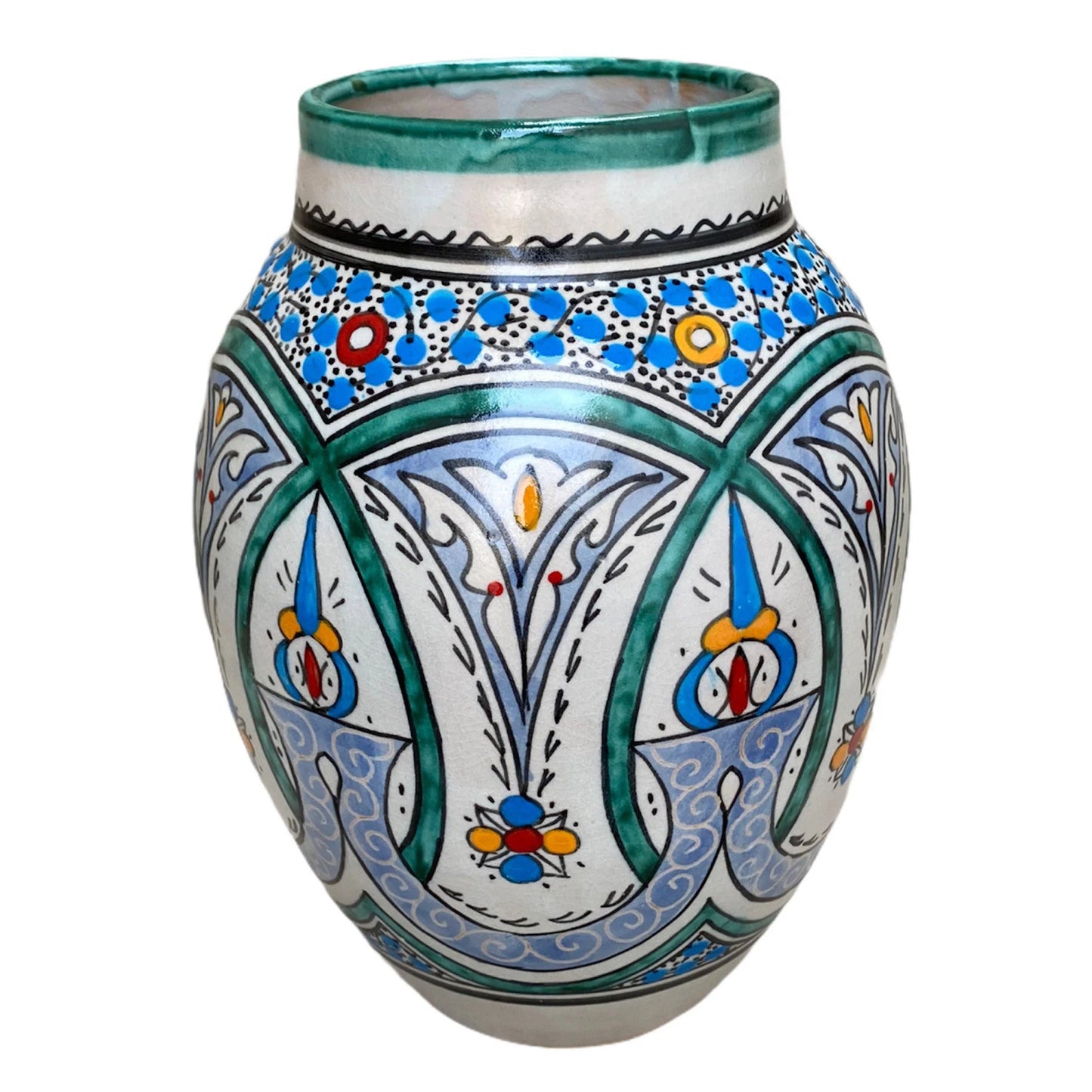 Handmade Traditional Moroccan Ceramic Vase, Moroccan Ceramic Handmade Vase, Pottery Vase, Handmade Vase