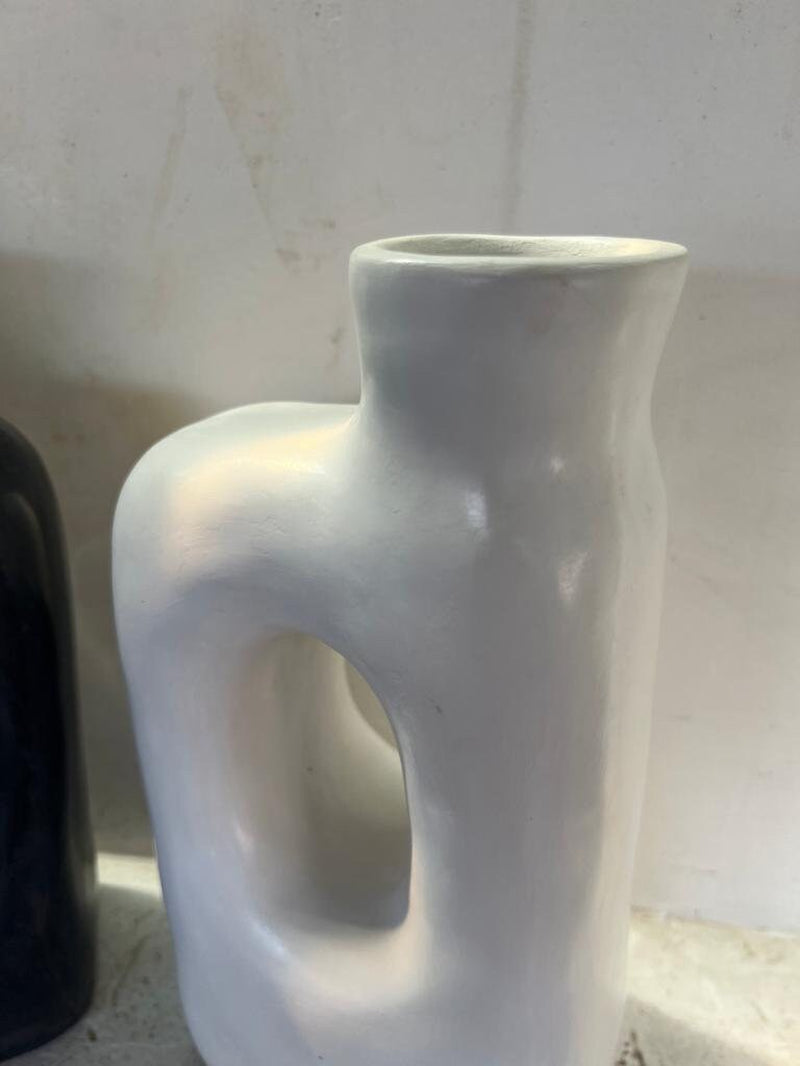 Terracotta Deco, Stucco Pottery Decoration, Natural Deco Black&White