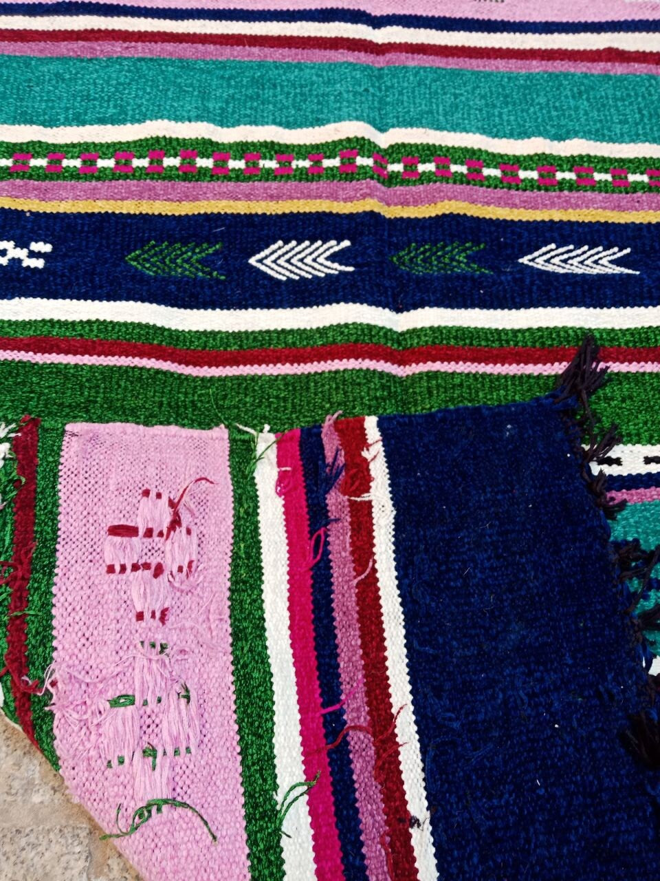 Cactus Silk Rug, Moroccan Cactus Silk Kilim Handmade .Cactus Silk Rug ,Sabra Carpet Berber Authentic Azilal Area Rug. Colorful Rug