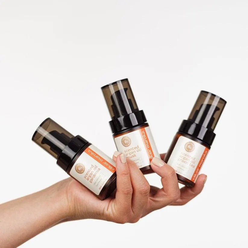 Argan Oil Gift Set - 3 Scents: White Musk, Gardenia, Musk - 3X60Ml Natural Oils for Skin and Hair Care - Vegan & Cruelty-Free