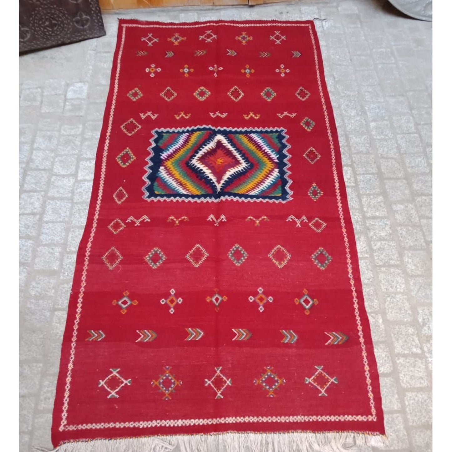 Moroccan Akhnif Rug, Berber Akhnif Kilkm, Handmade Wool Rug, Authentic Azilal