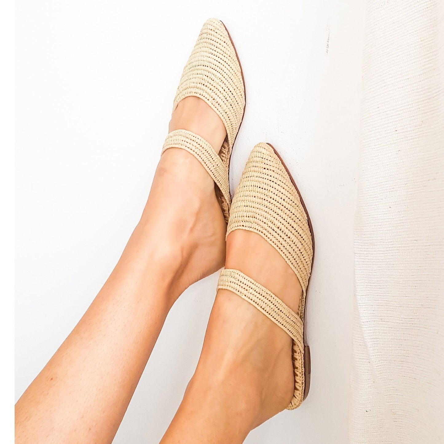 Ready to Ship, Raffia Shoes, Handmade Slippers, Summer Mules, Moroccan Shoes, High End Raphia Flats, Moroccan Babouch
