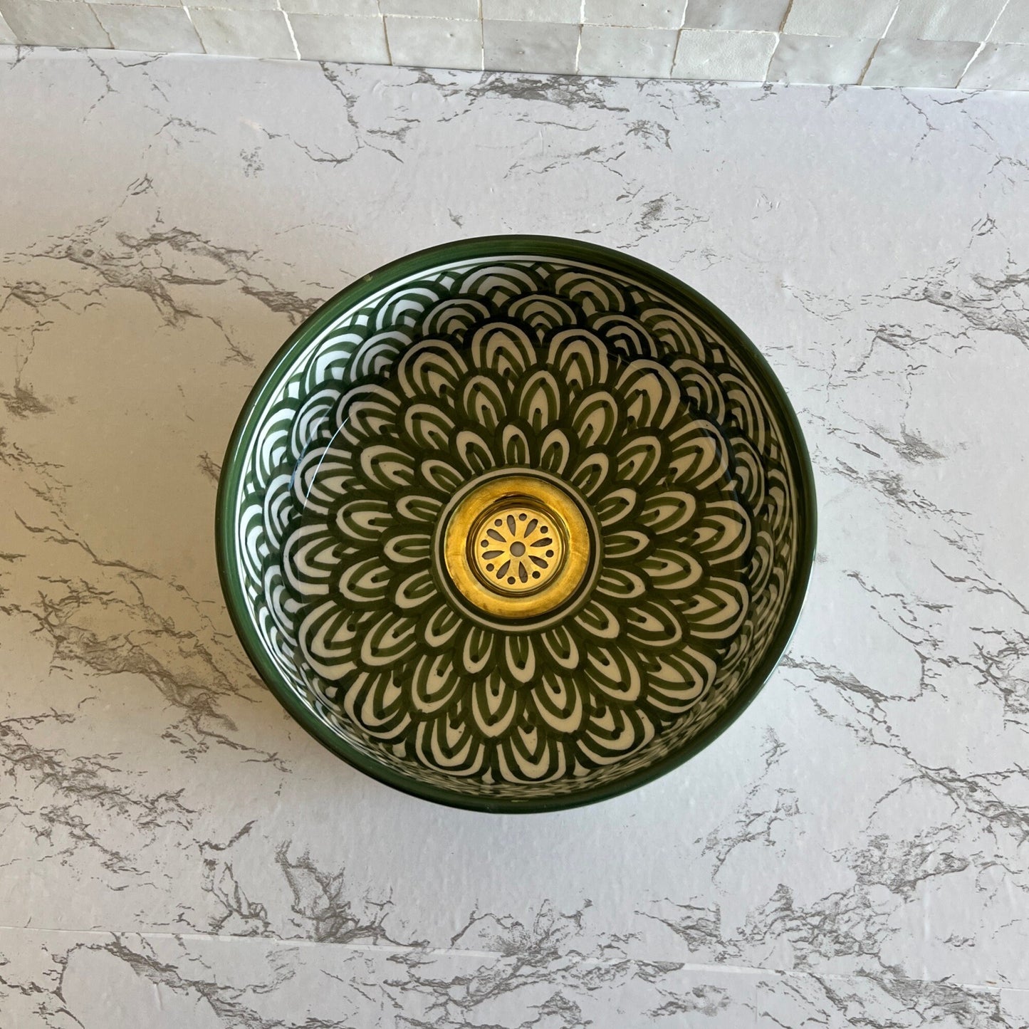Antique Wash Basin, Vessel Sink, Bathroom Basin, Sink Bowl, Moroccan Handmade Ceramic Basin, Free Gift INCLUDED
