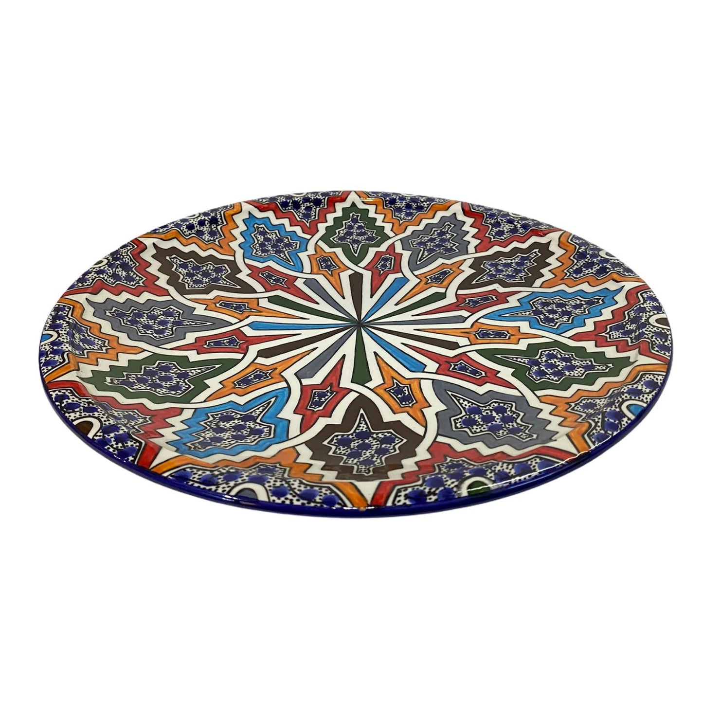 Handmade Moroccan Pottery Pie Dish. Flat Dish/ Cake Dish/Flat Dish.