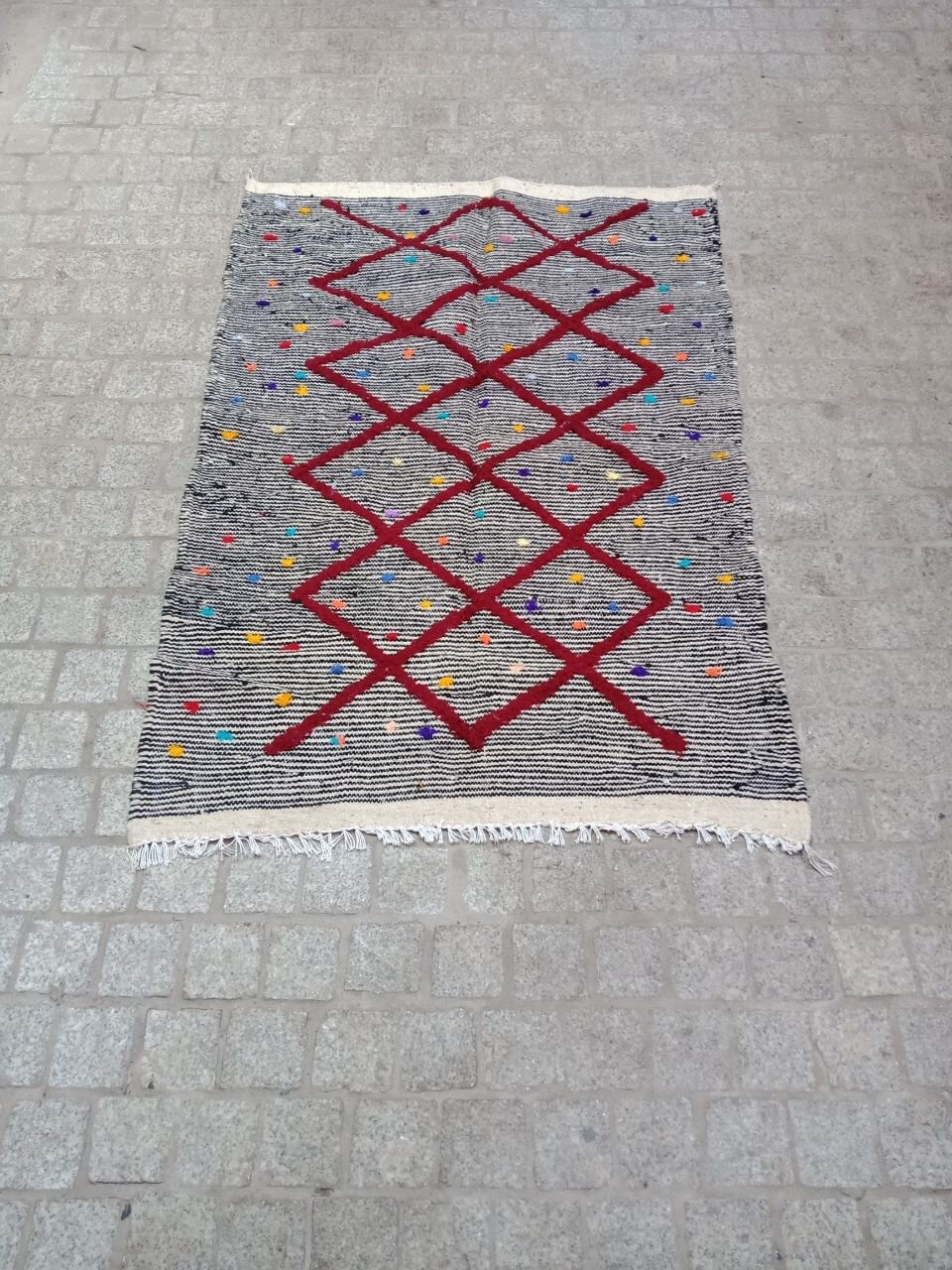 Moroccan Zanafi Rug .Handmade Berber Wool Rug Authentic Azilal Carpet Area Rug - Vintage Berber Rug - Zanafi Rug