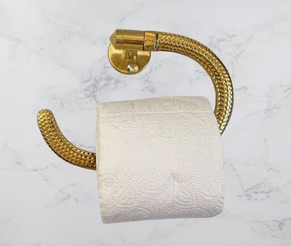 Handmade Brass Toilet Paper Holder, Engraved Unlacquered Brass Toilet Paper Holder, Brass Toilet Paper Holder