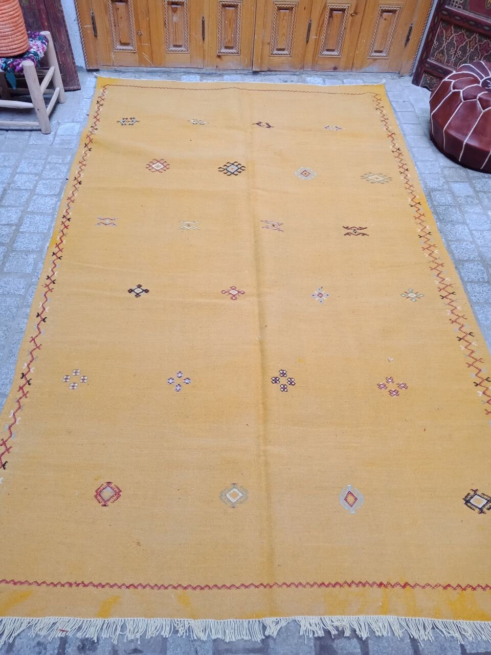 Moroccan Akhnif Rug 5×8 Ft . Moroccan Berber Kilim, Handmade Wool Rug. Large Berber Rug, Area Rug