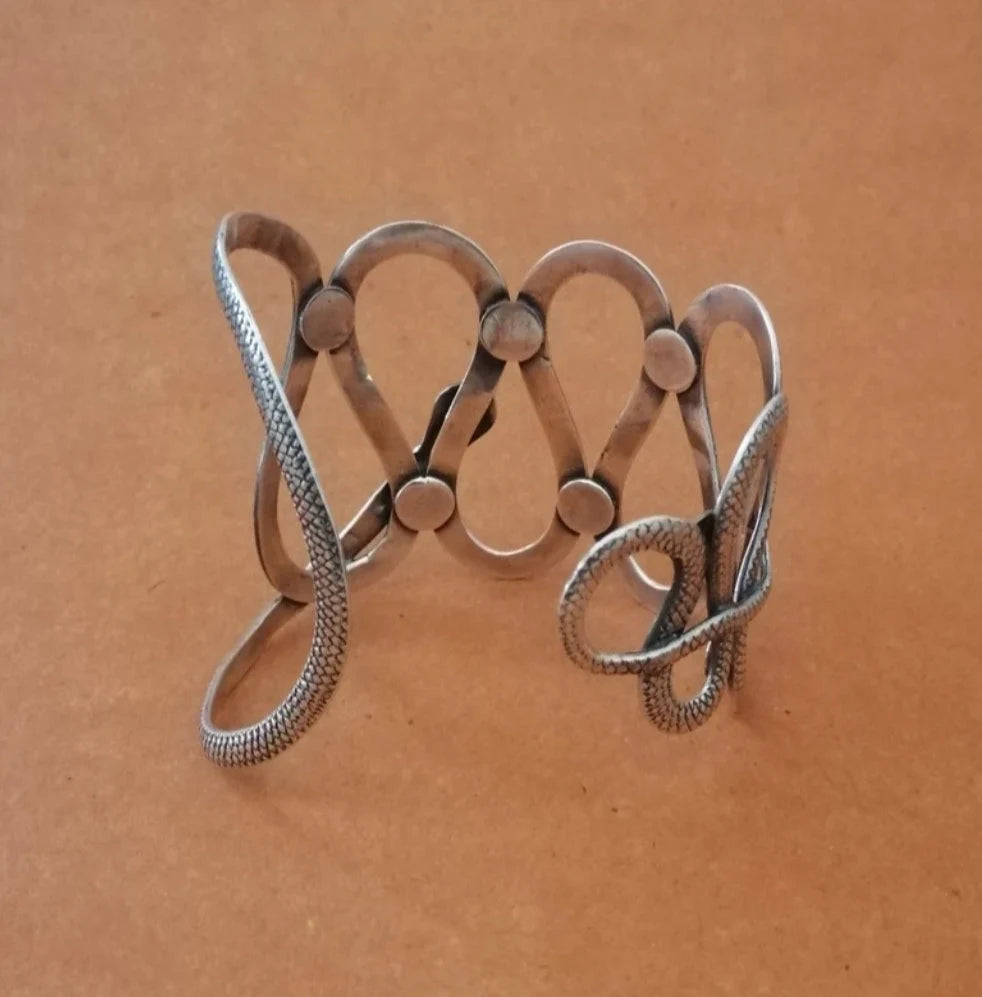 Elegant Sterling Silver Snake Cuff