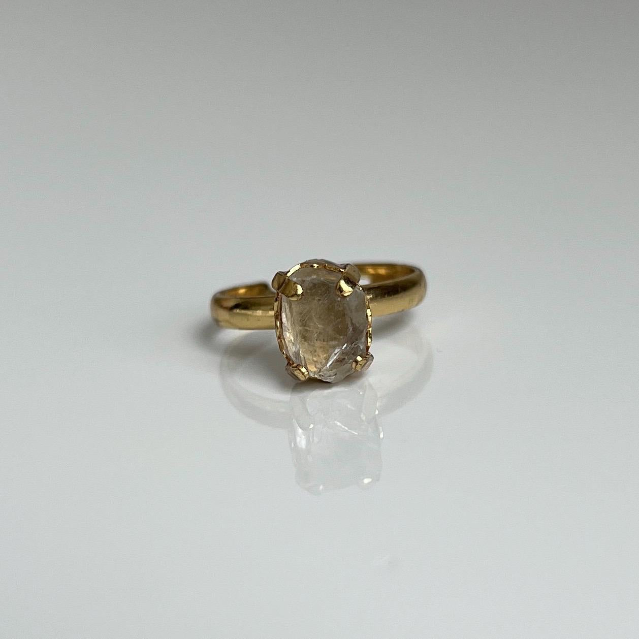 Green Fluorite Ring, Gold, Adjustable Ring, Crystal Ring, Green Fluorite Jewelry, Heart Chakra, Nickel-Free, Crystal Gift, Green Gemstone