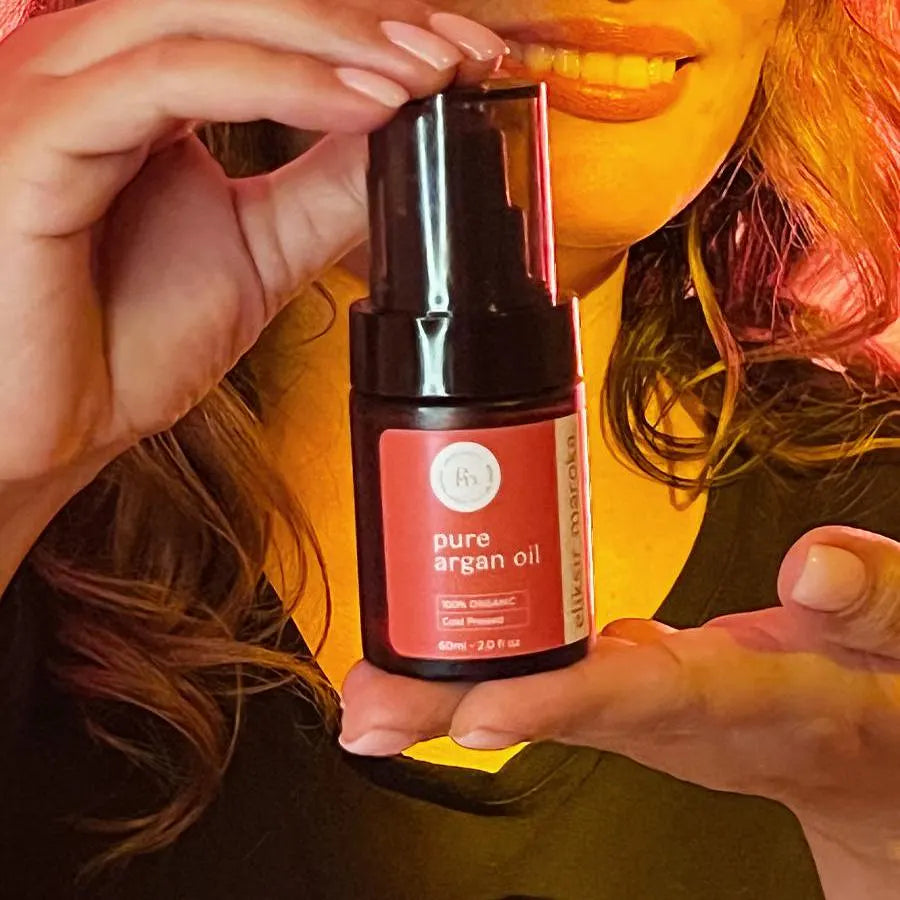 Pure Argan Oil - 100% Organic Moroccan Oil for Skin, Hair & Nails - Cold-Pressed, Vegan, Hydrating and Nourishing - Eliksir Maroka