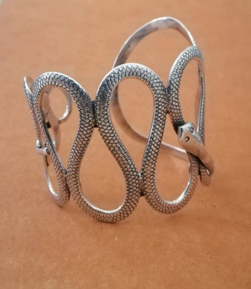 Elegant Sterling Silver Snake Cuff