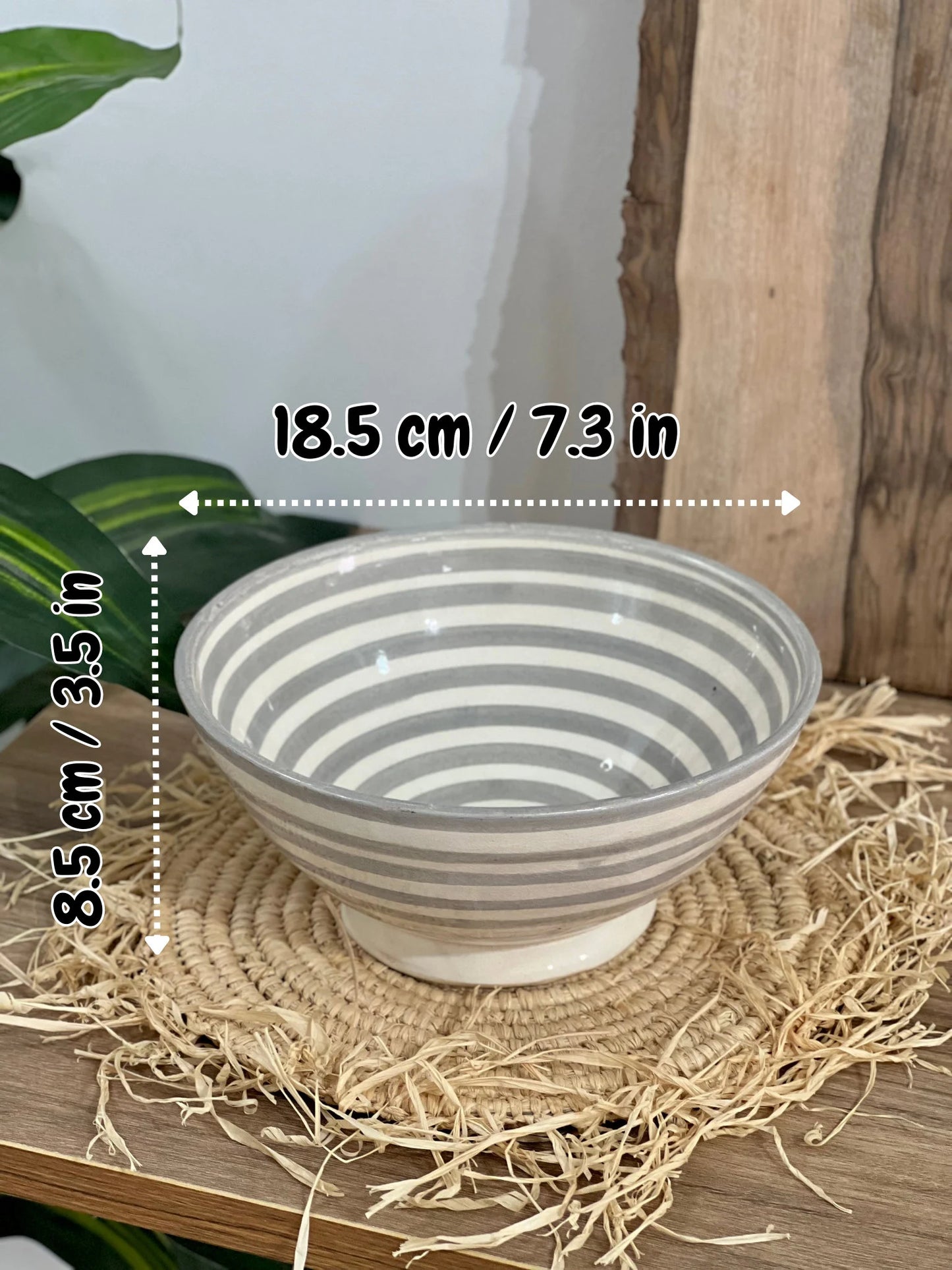 Handmade Ceramic Salad Bowl - (7.3In X 3.5In) - Pottery Bowl - Large Salad Bowl - Handpainted Bowl - Ceramic Fruit Bowl - Modern Tableware