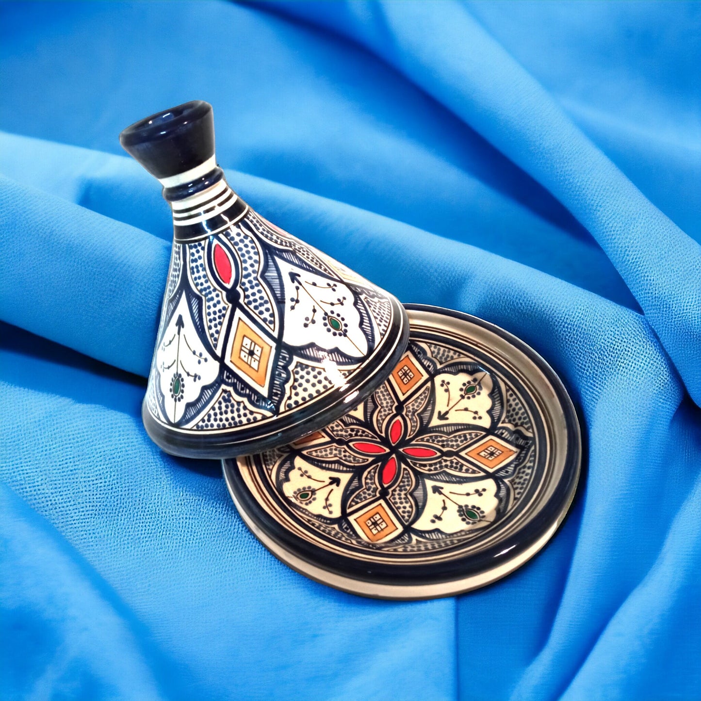 Handcrafted Ceramic Tagine Moroccan Elegance for Stylish Dining Vibrant Glazed Tagine Blue Tajine
