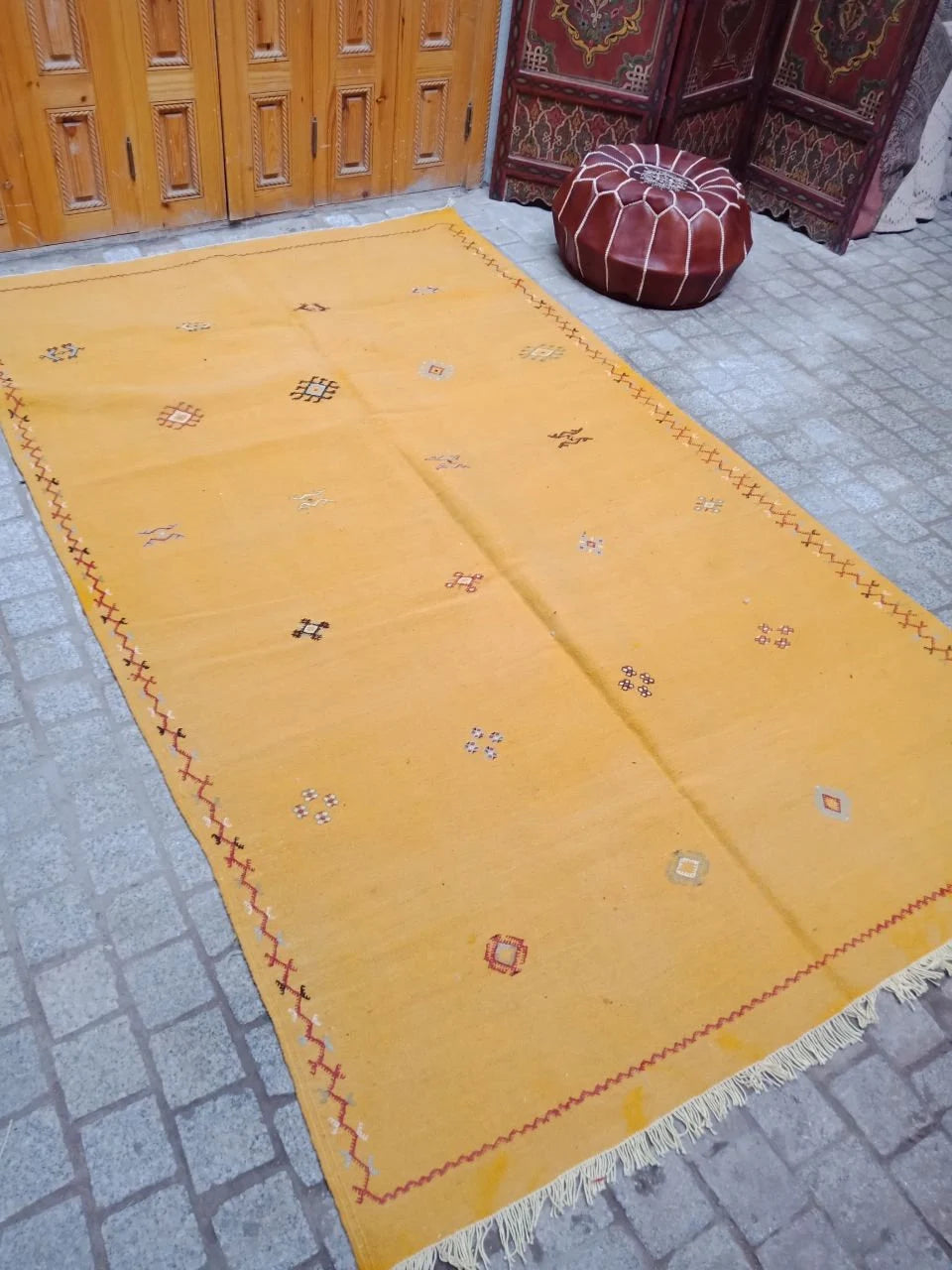Moroccan Akhnif Rug 5×8 Ft . Moroccan Berber Kilim, Handmade Wool Rug. Large Berber Rug, Area Rug
