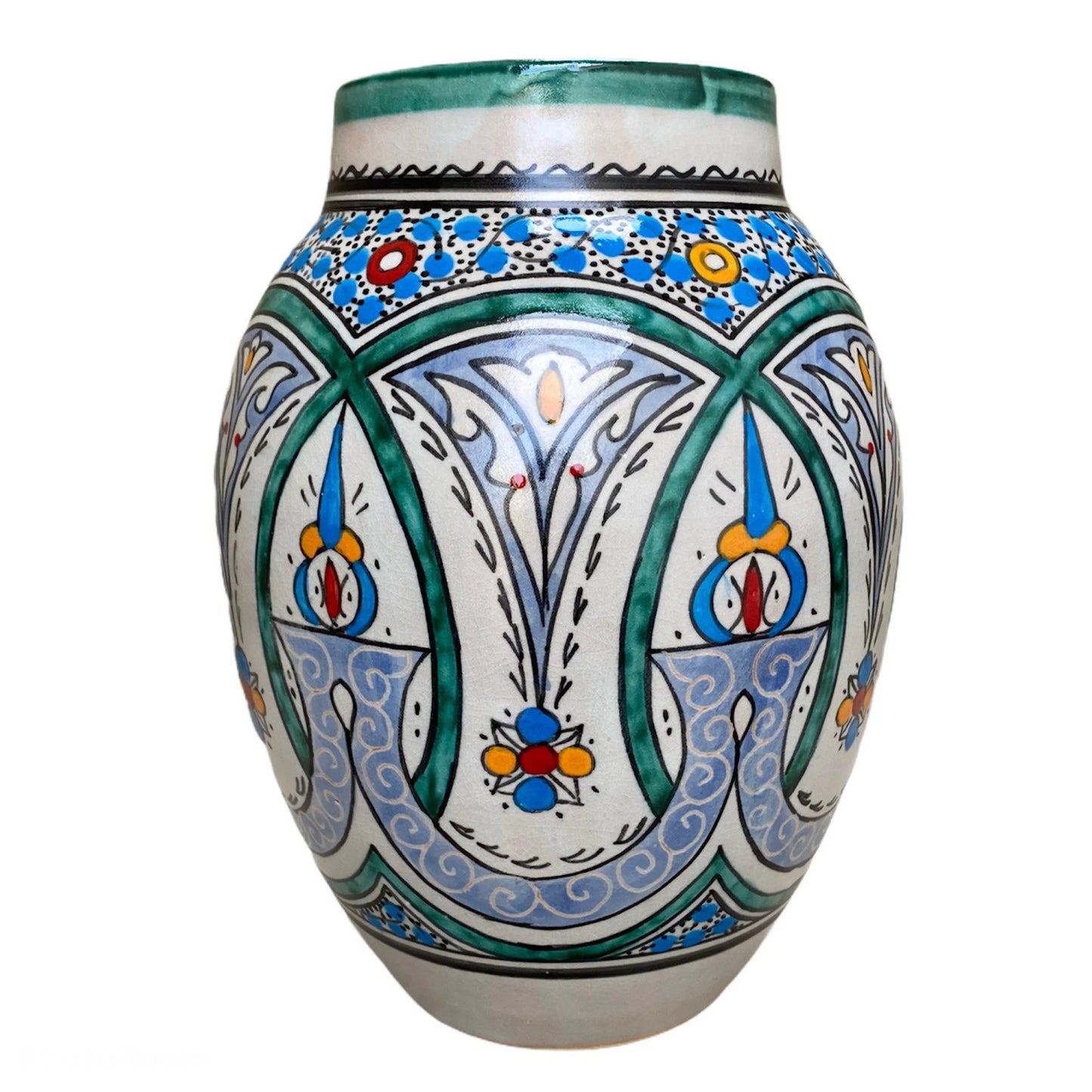 Handmade Traditional Moroccan Ceramic Vase, Moroccan Ceramic Handmade Vase, Pottery Vase, Handmade Vase
