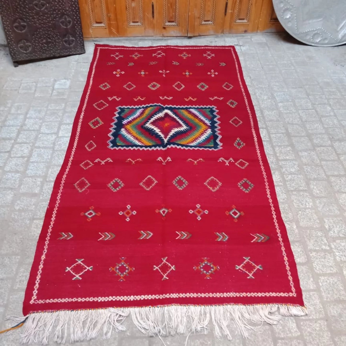 Moroccan Akhnif Rug, Berber Akhnif Kilkm, Handmade Wool Rug, Authentic Azilal