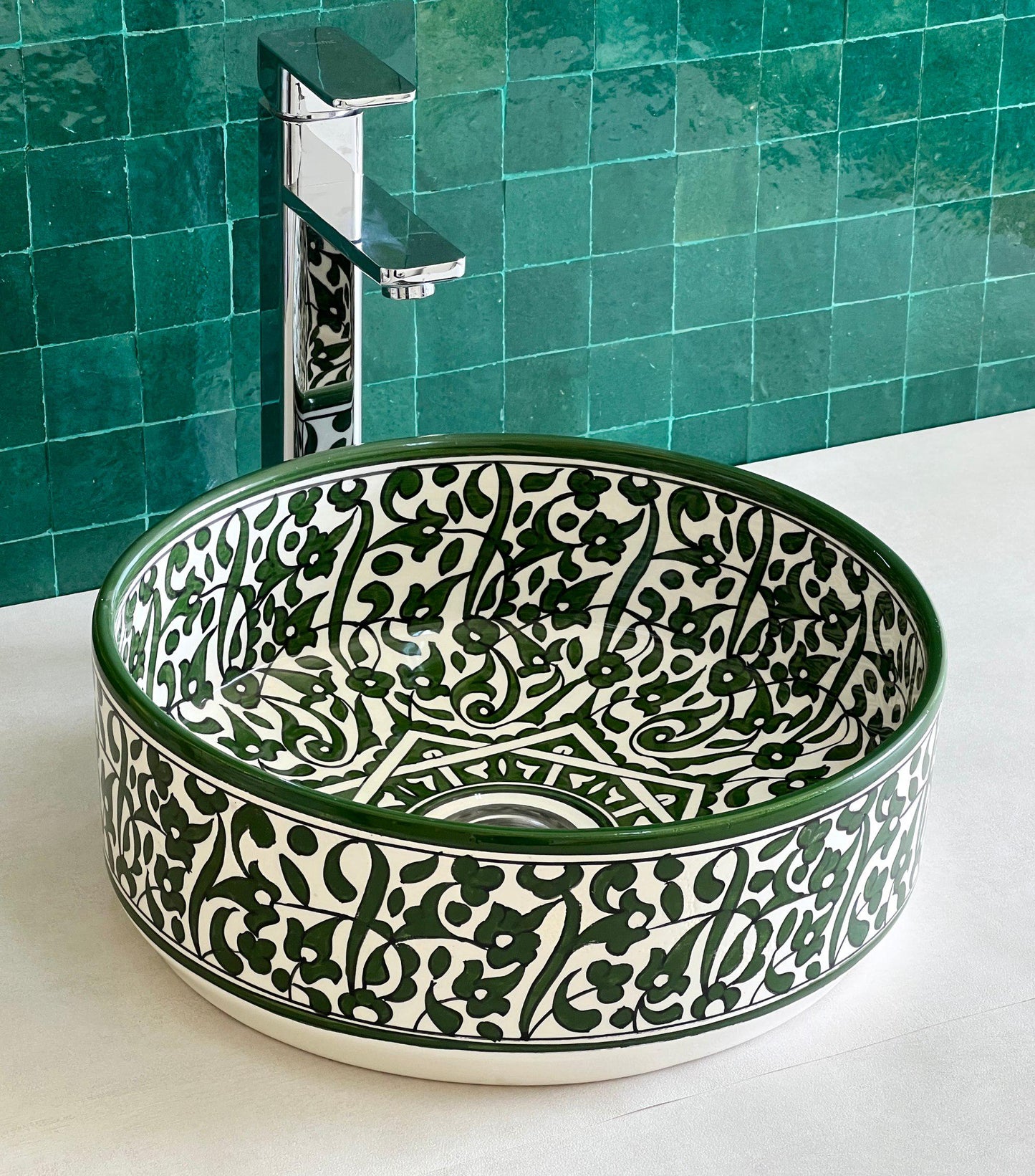 Antique Sink, Small Bathroom Sink, Moroccan Handmade Ceramic Basin, Hand Wash Basin, Free Gift INCLUDED