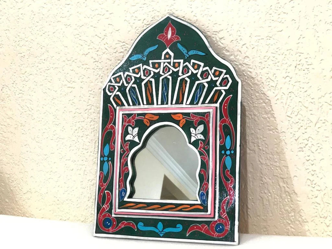 Small Hand Painted Mirror, Colorful Mirror